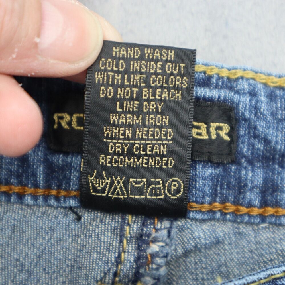 Rocawear Jeans Pants Womens 13 Blue Faded 5 Pocket Bootcut Button Zip Denim - Picture 8 of 16